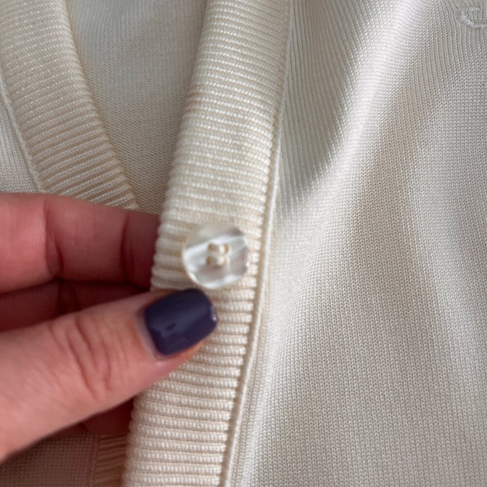 Vintage Givenchy Sport Sweater Cardigan - Cream Sz 38 - Picture 3 of 5